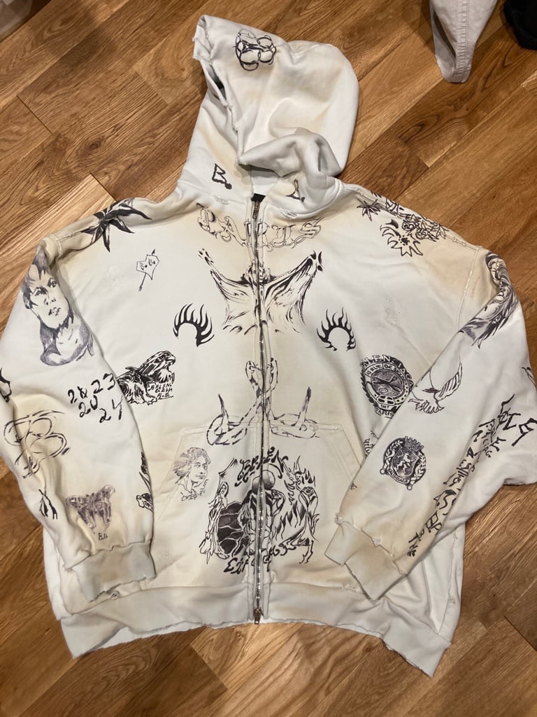 BALENCIAGA tat zip up hoodie 希少グレー BALENCIAGA tat zip up hoodie 希少グレー