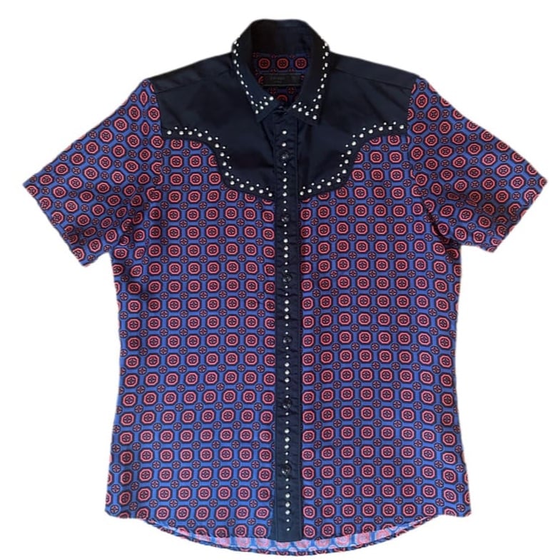 prada スタッズシャツ　12ss PRADA 12S/S'' SHORT SLEEVE STUDDED SHIRT - ARCHIVESTOCK