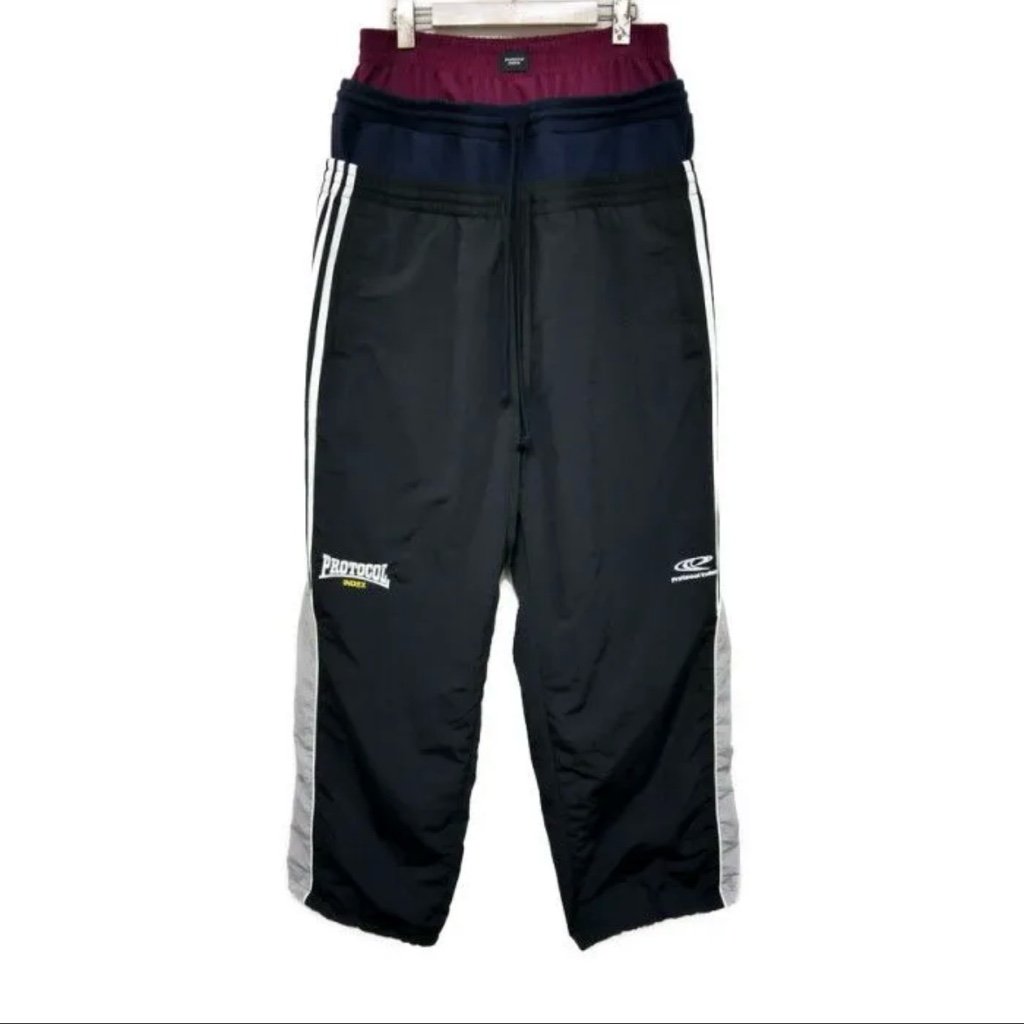 パンツ Protocol index 3 LAYERED TRACK PANTS 1 Protocol-Index 3 Layered Track Pants - Oversized, layered-waist