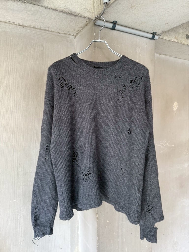 DIESEL Archive Destroy Damage Dark Gray Knit - ARCHIVESTOCK