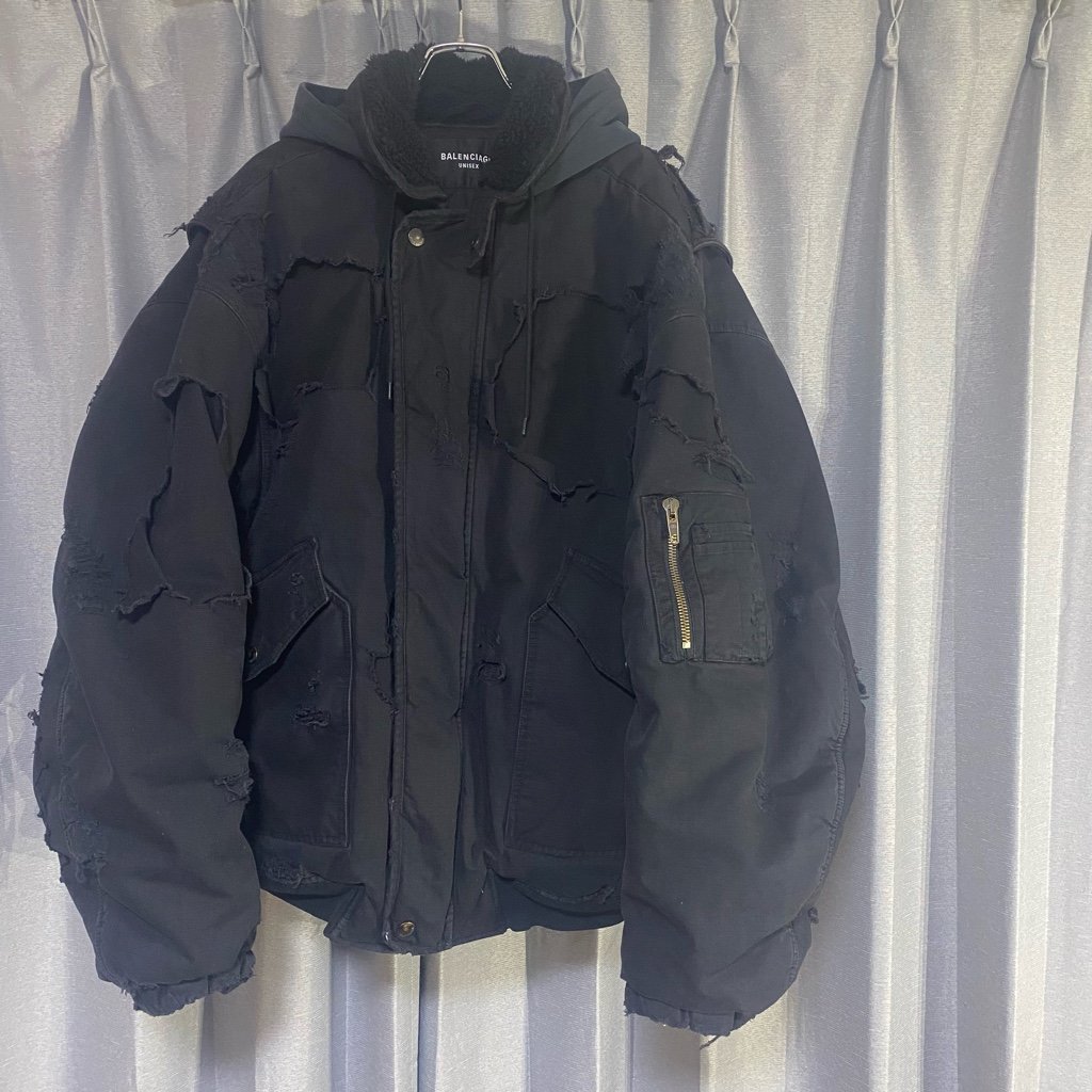 BALENCIAGA バレンシアガ 21夏 デストロイ ボンバー ジャケット