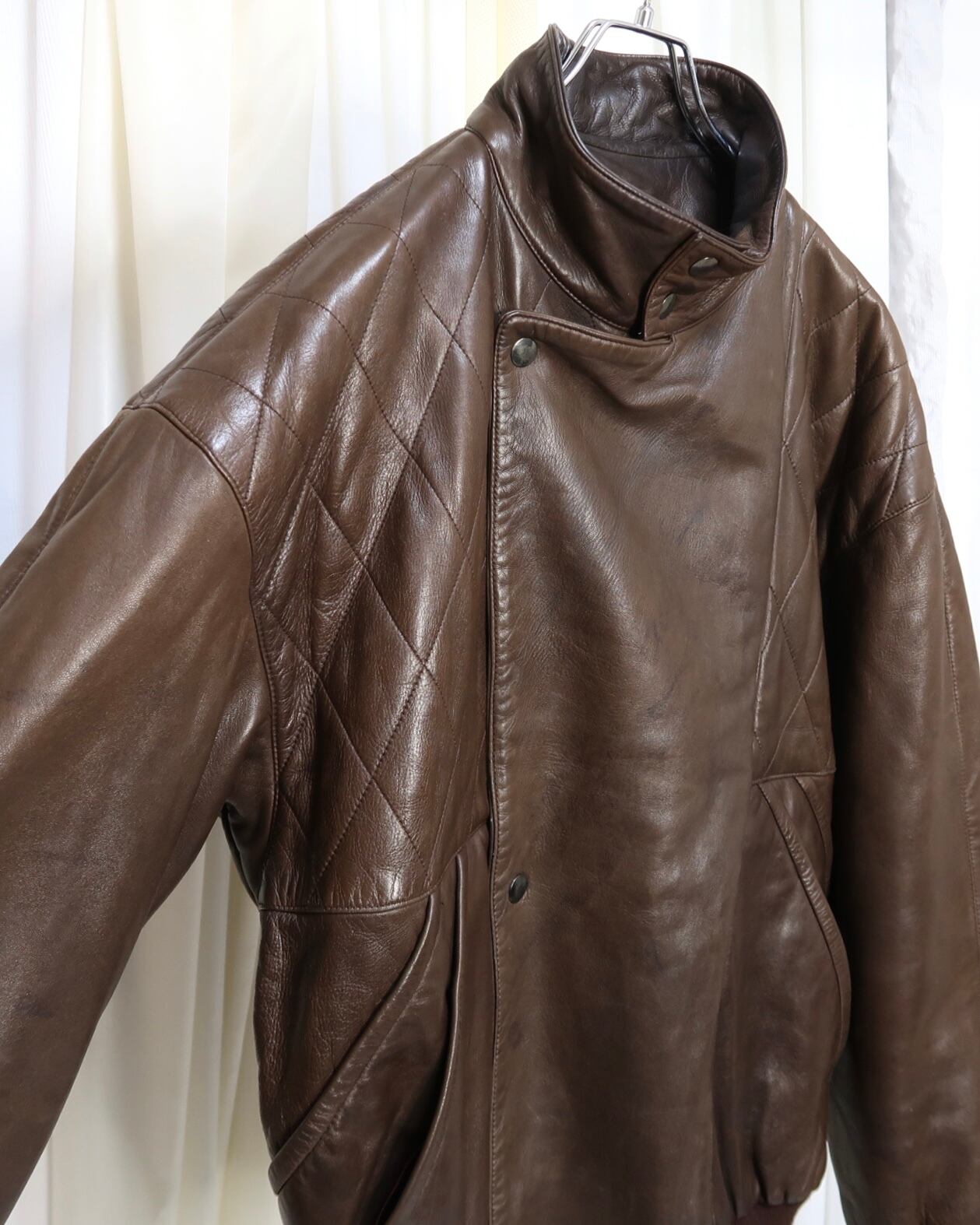 1980s CLAUDE MONTANA POUR IDEAL CUIR quilting switching lamb