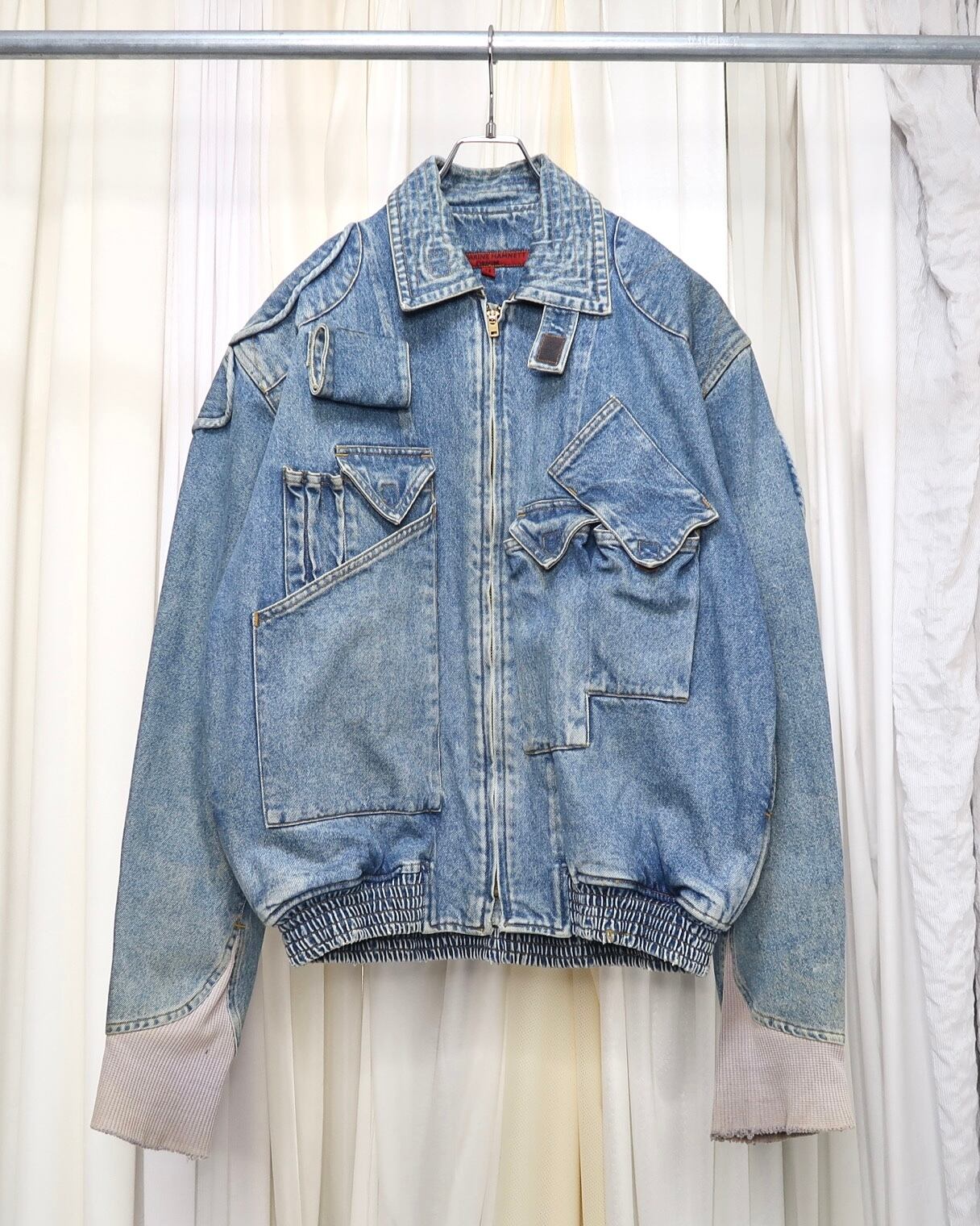 1980s KATHARINE HAMNETT denim cargo bomber jacket - ARCHIVESTOCK