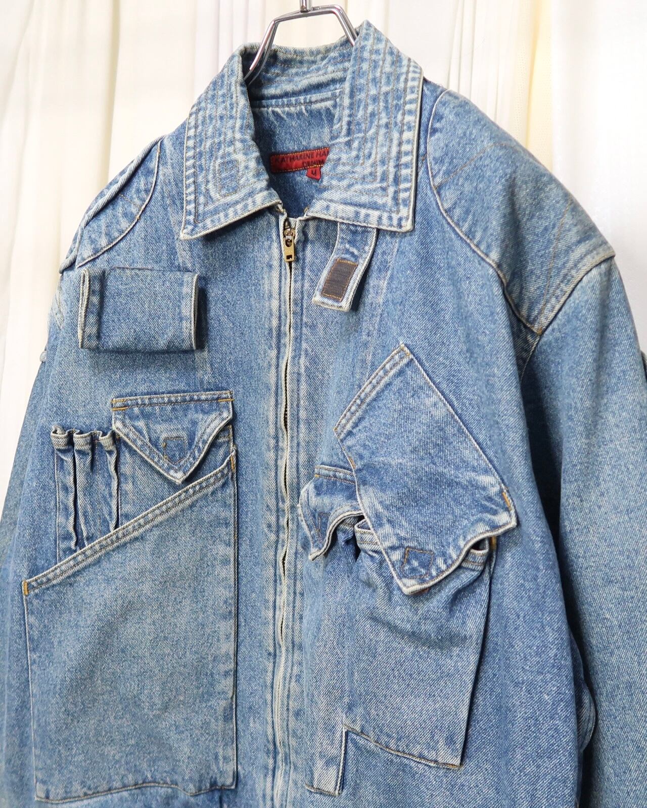 1980s KATHARINE HAMNETT denim cargo bomber jacket - ARCHIVESTOCK