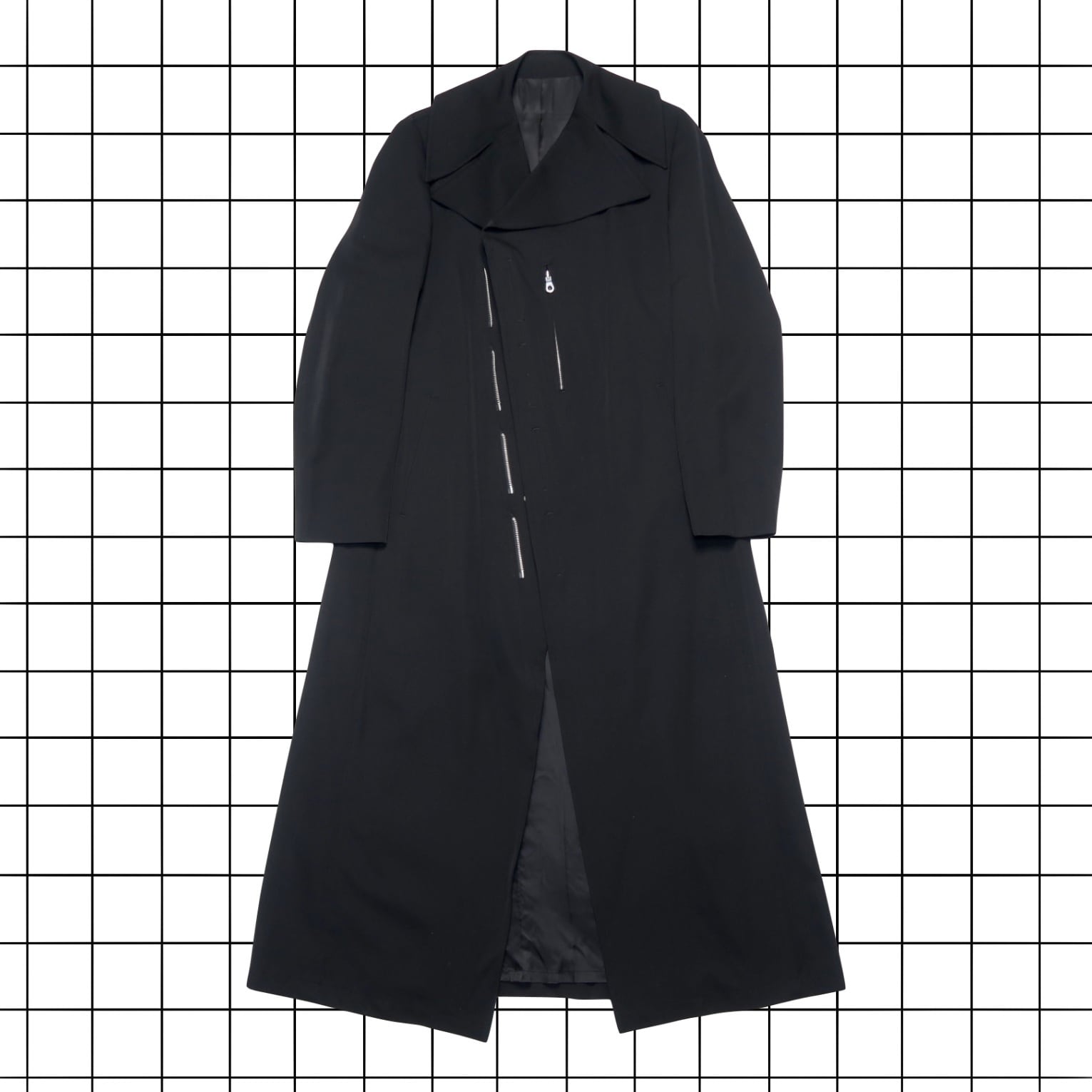 1990s YASUSHI DOI ジップデザインロングコート 1990s YASUSHI DOI zip design long coat - ARCHIVESTOCK