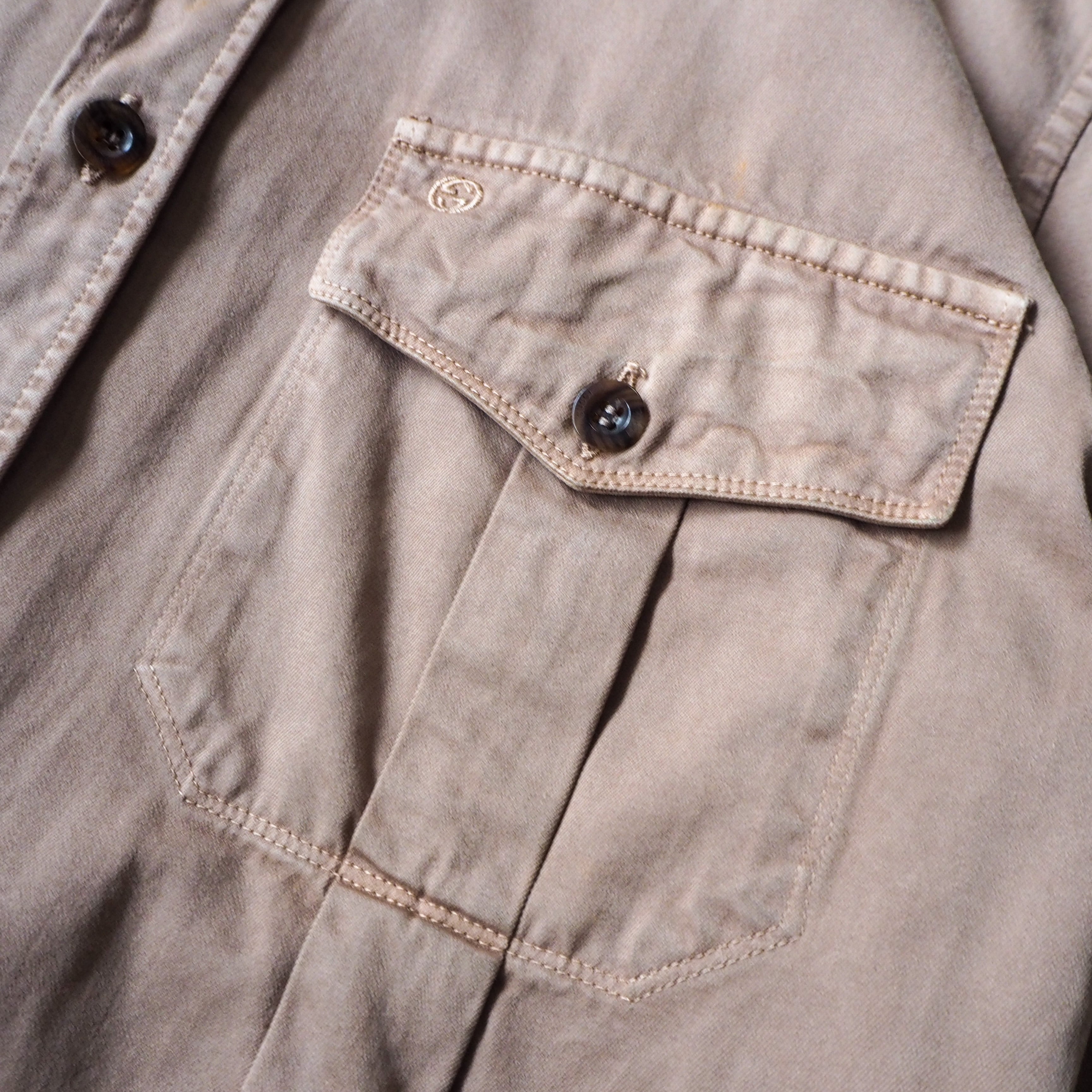 GUCCI” safari shirt グッチ フリーダ期 黒タグ サファリシャツ