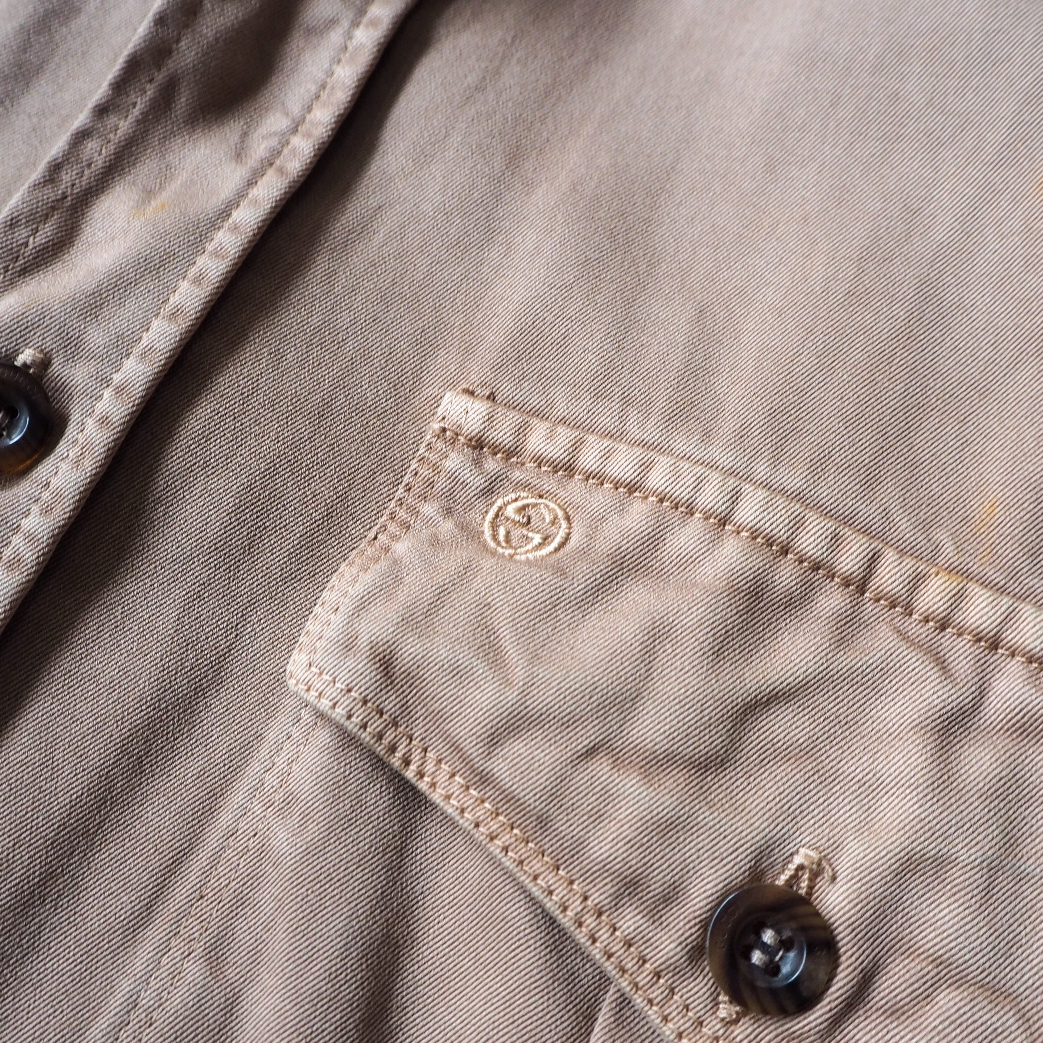 【美品】GUCCI サファリシャツ グッチ GUCCI” safari shirt グッチ フリーダ期 黒タグ サファリシャツ