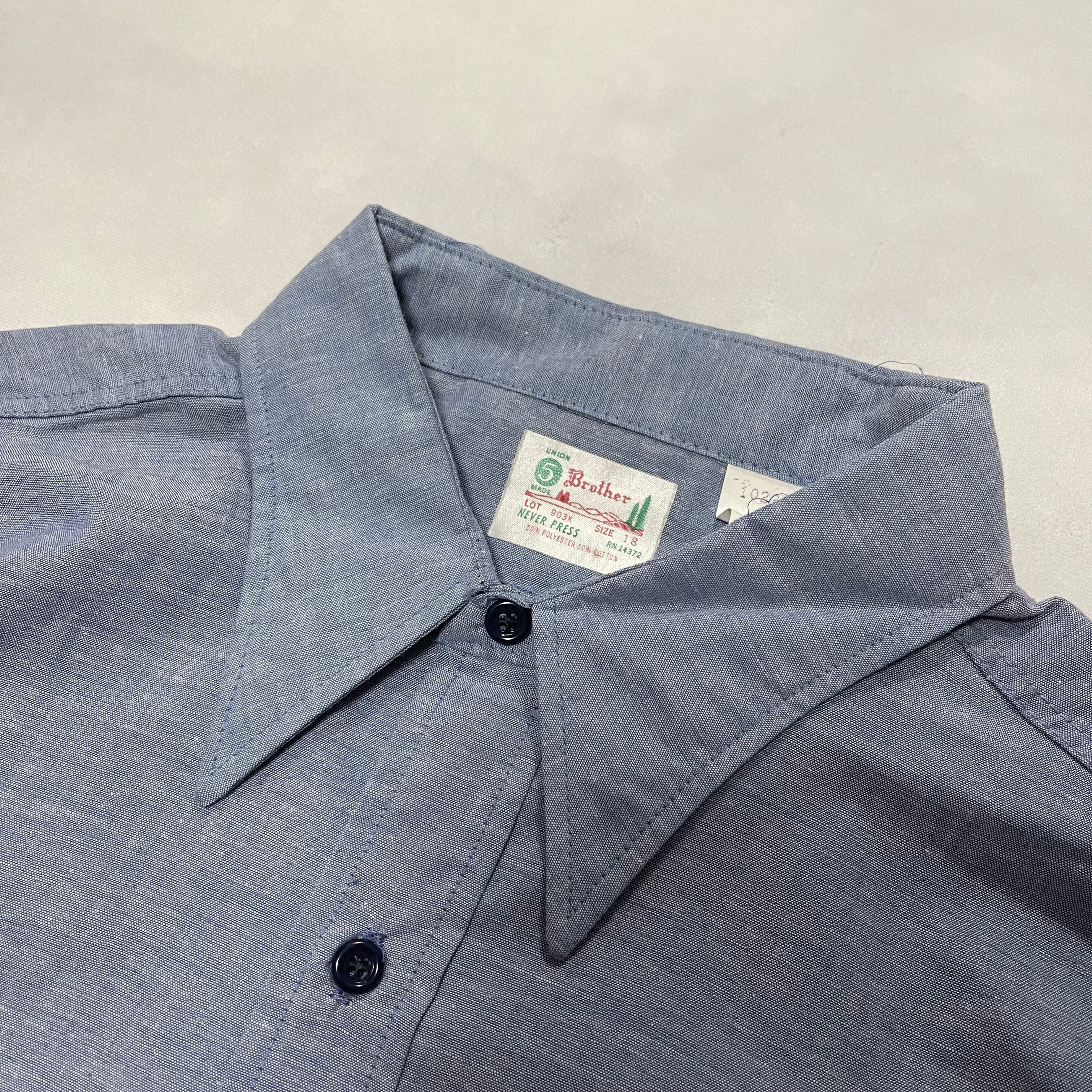 60s FiveBrother シャンブレー シャツ 森タグ XL ファイブラ