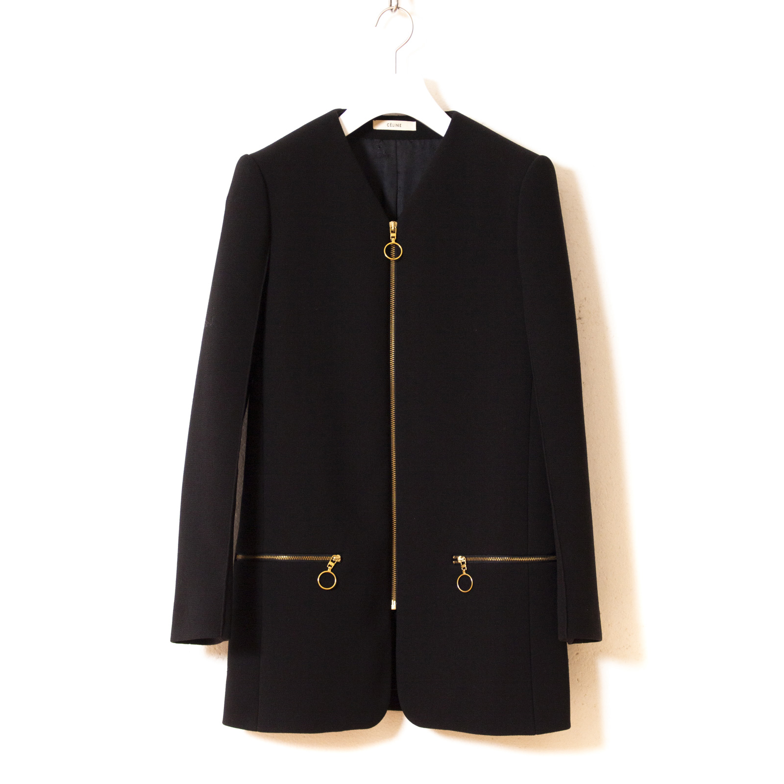 CELINE 】 フィービー期 リングジップ ノーカラー ジャケット 38