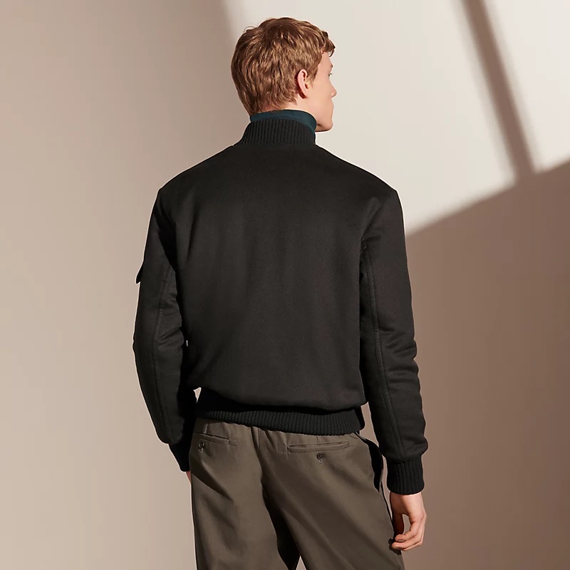 HERMES 21AW 撥水カシミア100% MA-1ボンバージャケット 44 - ARCHIVESTOCK