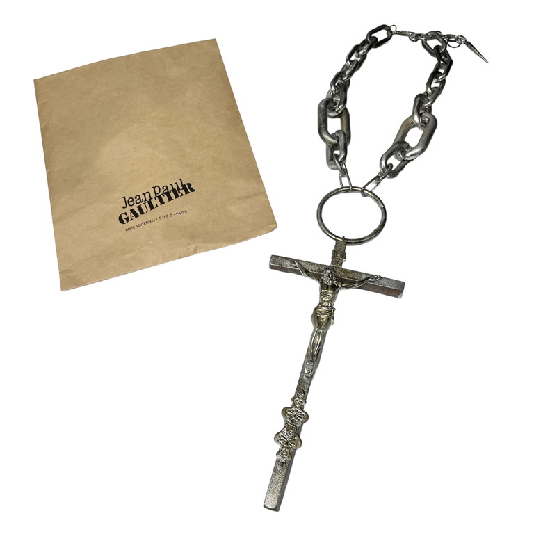 Jean Paul GAULTIER 磔刑クロスビッグチェーンネックレス 十字架 一点