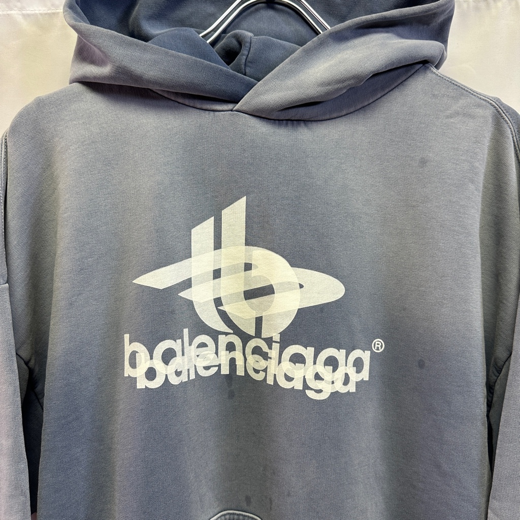 新作】BALENCIAGA Layered Faded Hoodie 23AW