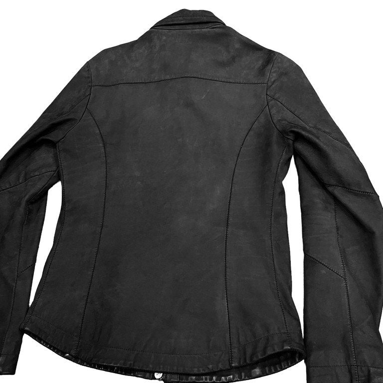 10sei0otto オーバーロックステッチシングルレザージャケット ブルゾン 