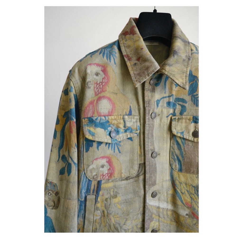 DRIES VAN NOTEN デニムジャケット 関税込☆Stussy x Dries Van Noten Hand Stencilled DenimJacket