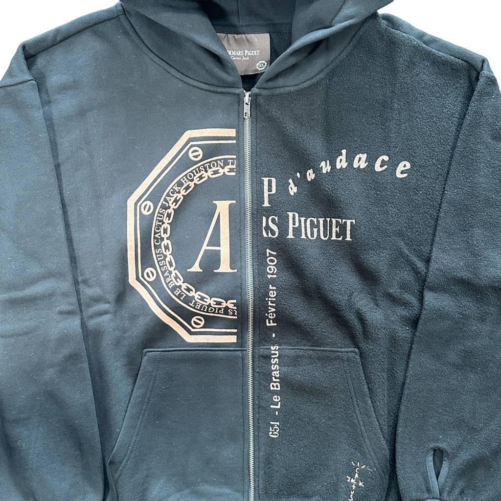 CJ x AP SPLIT LOGO ZIP UP HOODIE XL Audemars Piguet × Travis Scott