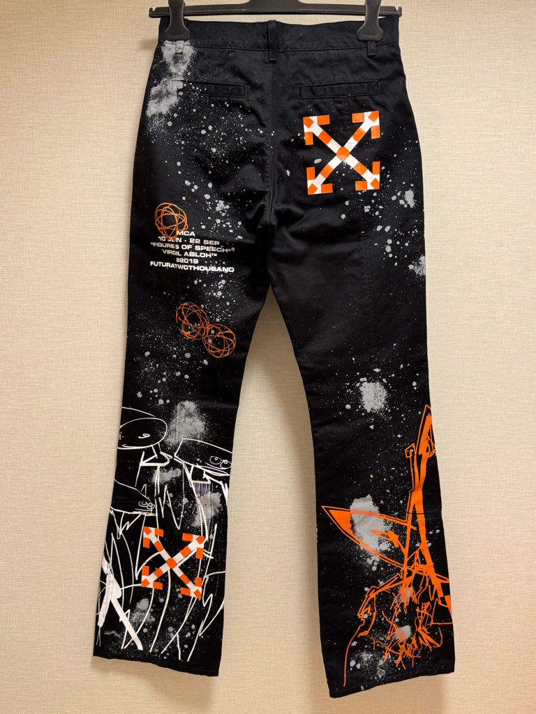 希少】off white futura コラボ グラフィティペイントパンツ 
