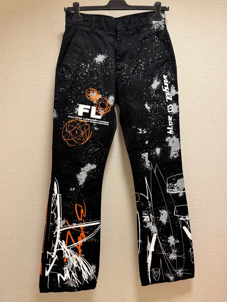 希少】off white futura コラボ グラフィティペイントパンツ 