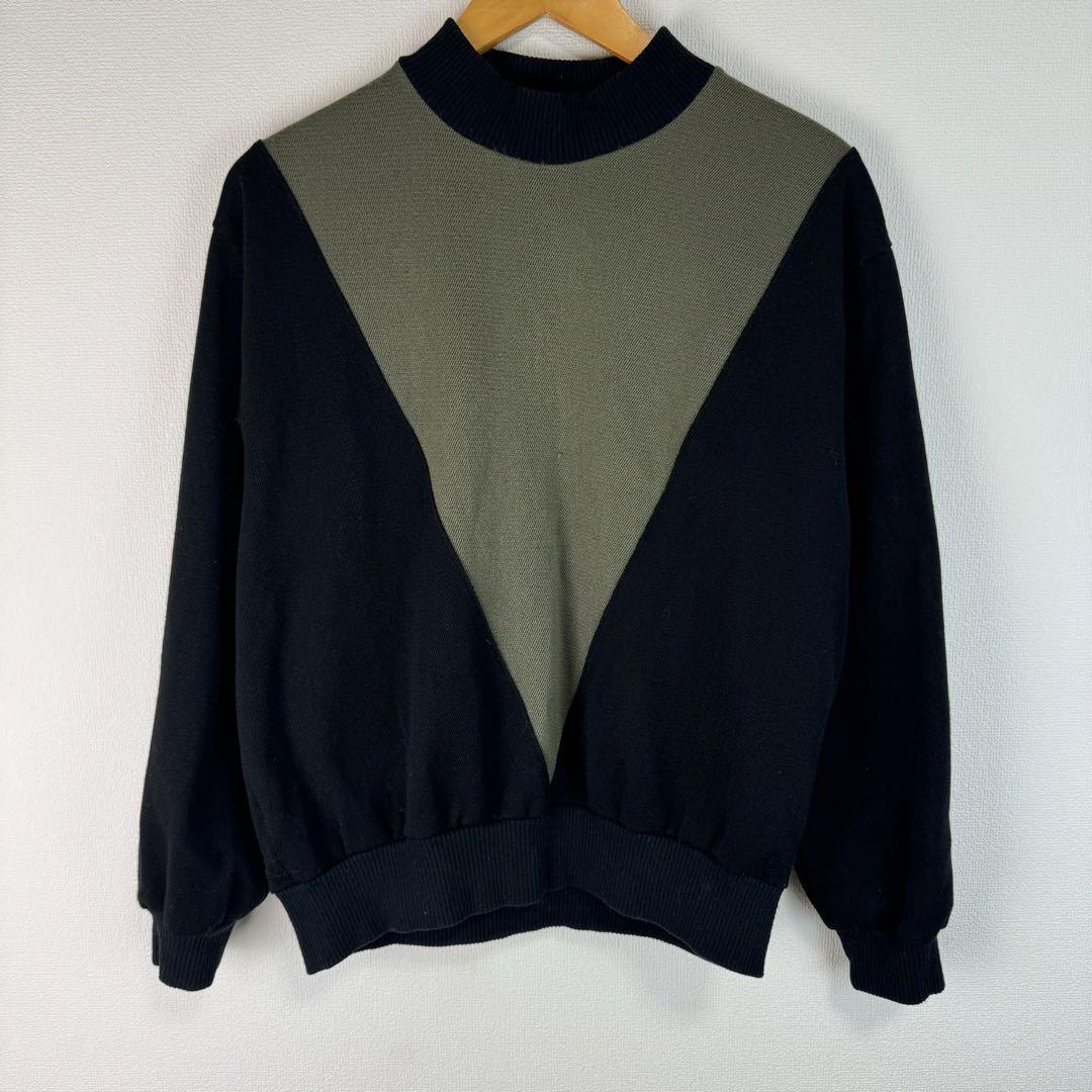 ー品販売  アート系 モード 90s 切り替え ストリート 古着 ニット シンプル トップス