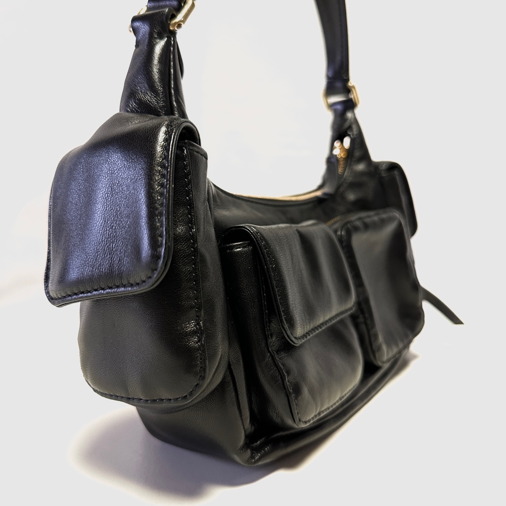 極美品◇MIUMIU Nappa leather pocket bag ミュウミュウ ナッパ
