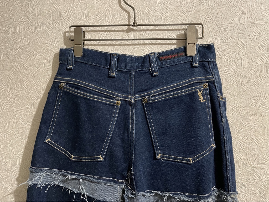 USA製 Vintage Yves Saint Laurent デニム スカート USA製 Vintage Yves Saint Laurent カスタム デニム スカート