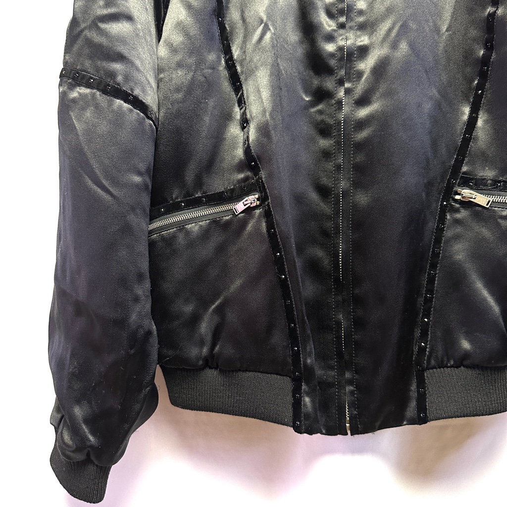 極美品◇SAINT LAURENT サンローラン テディジャケット シルクサテン