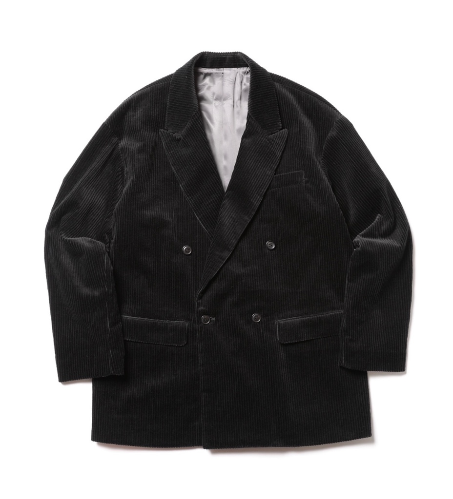 MR.OLIVE セットアップ　ダブル　ブラック　太畝　オーバーサイズ　Lサイズ セットアップダブルブラック太畝オーバーサイズSサイズ