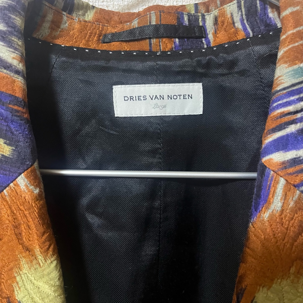 DRIES VAN NOTEN 2017aw デニムロングコート Dries Van Noten 17AW 膨れ編み ジャガード ロングコート M - ARCHIVESTOCK