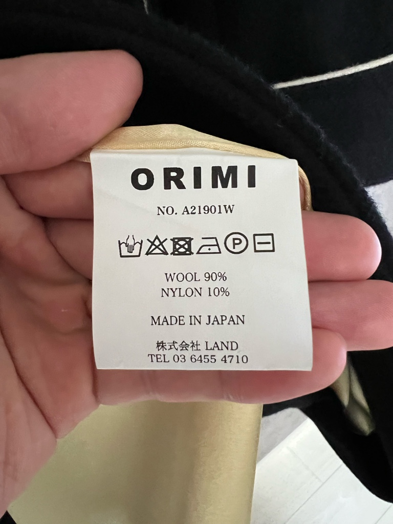 ORIMI 21AW ナポレオンコート ORIMI 21AW ナポレオンコート