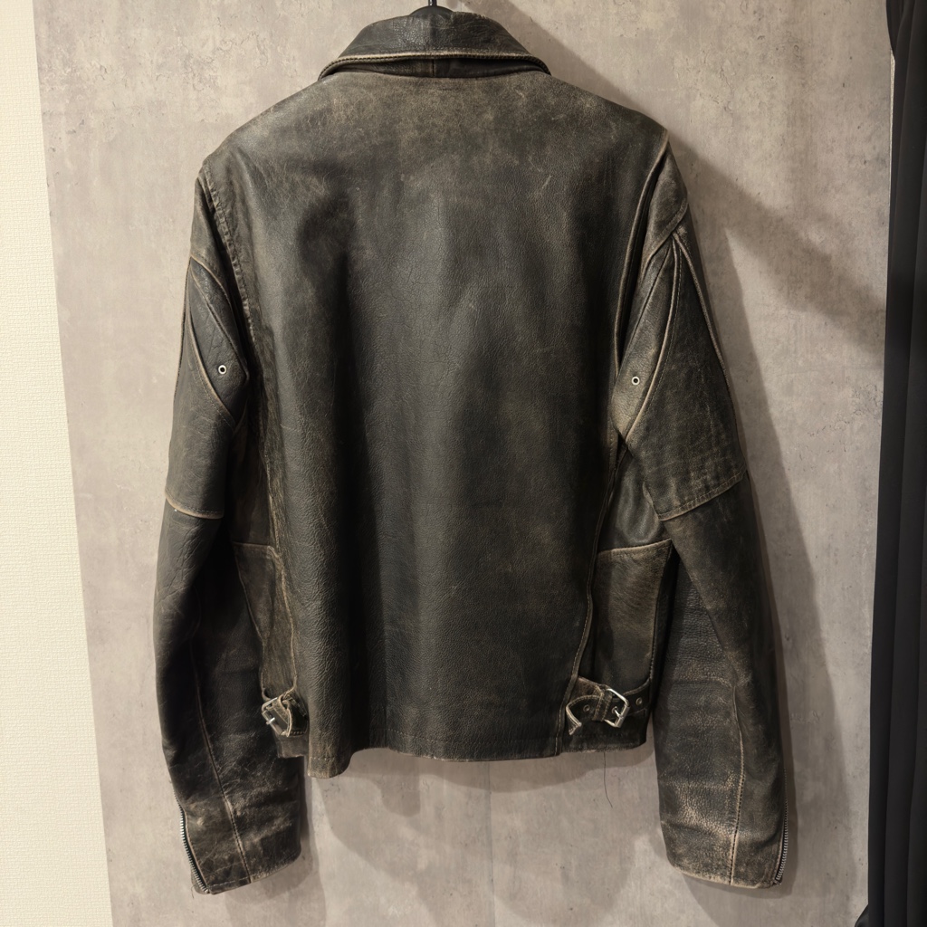 VINTAGE BLACK FADE LEATHER RIDERS JACKET - ARCHIVESTOCK