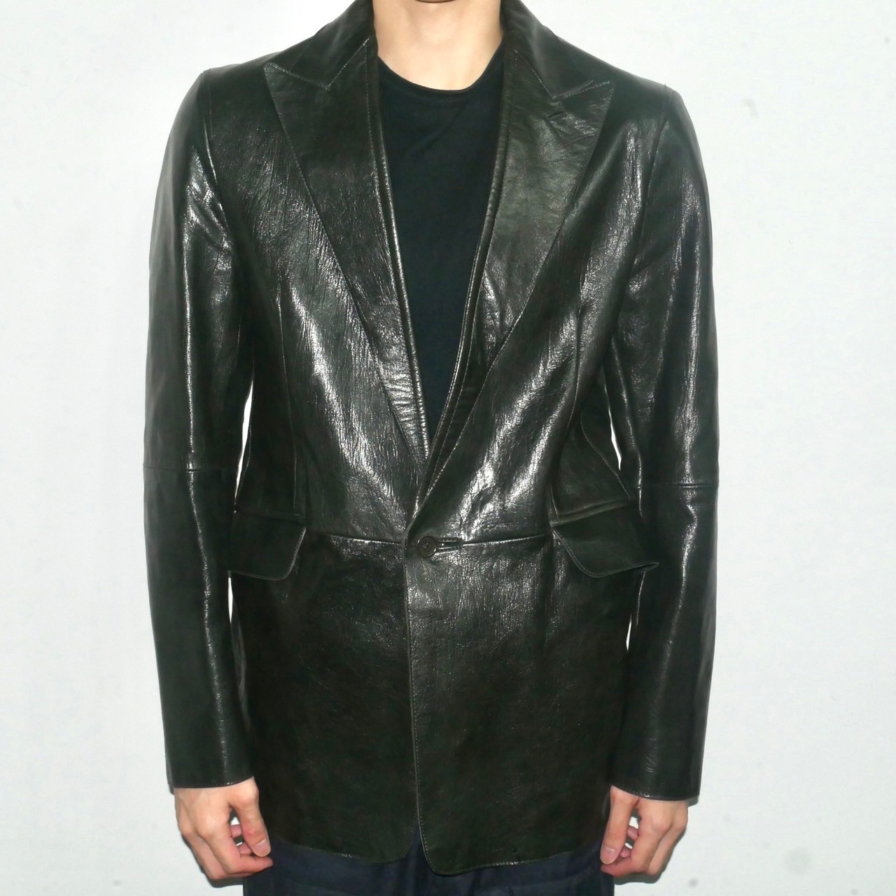 costume national homme designed leather tailored jacket - ARCHIVESTOCK