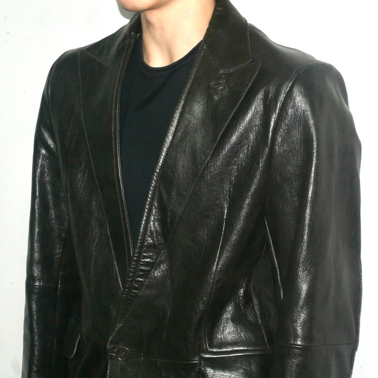 costume national homme designed leather tailored jacket - ARCHIVESTOCK