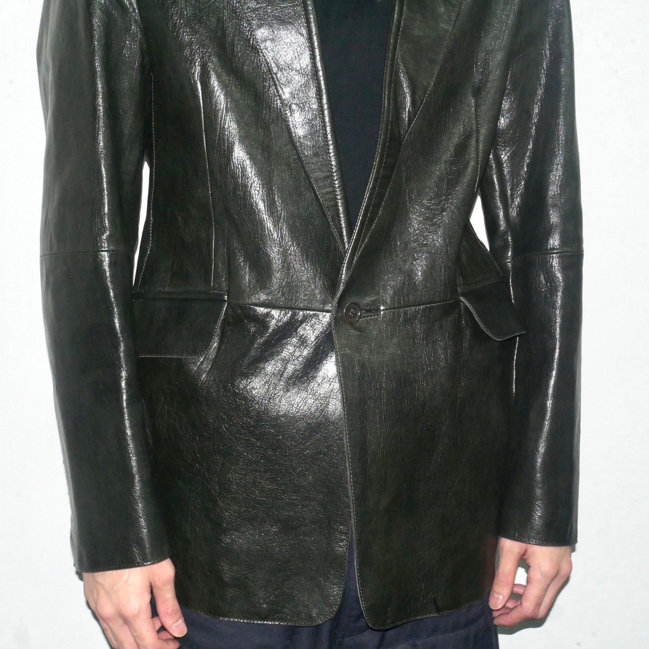 costume national homme designed leather tailored jacket - ARCHIVESTOCK