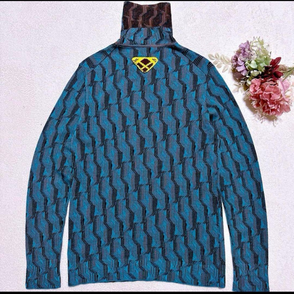21AW PRADA ウールジャガード タートルネック XL ニット