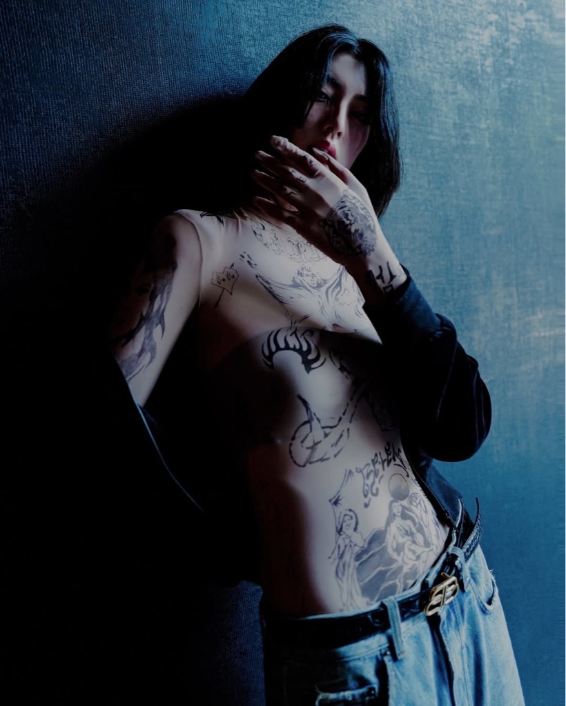 超希少24ss バレンシアガタトゥープリントセカンドスキン