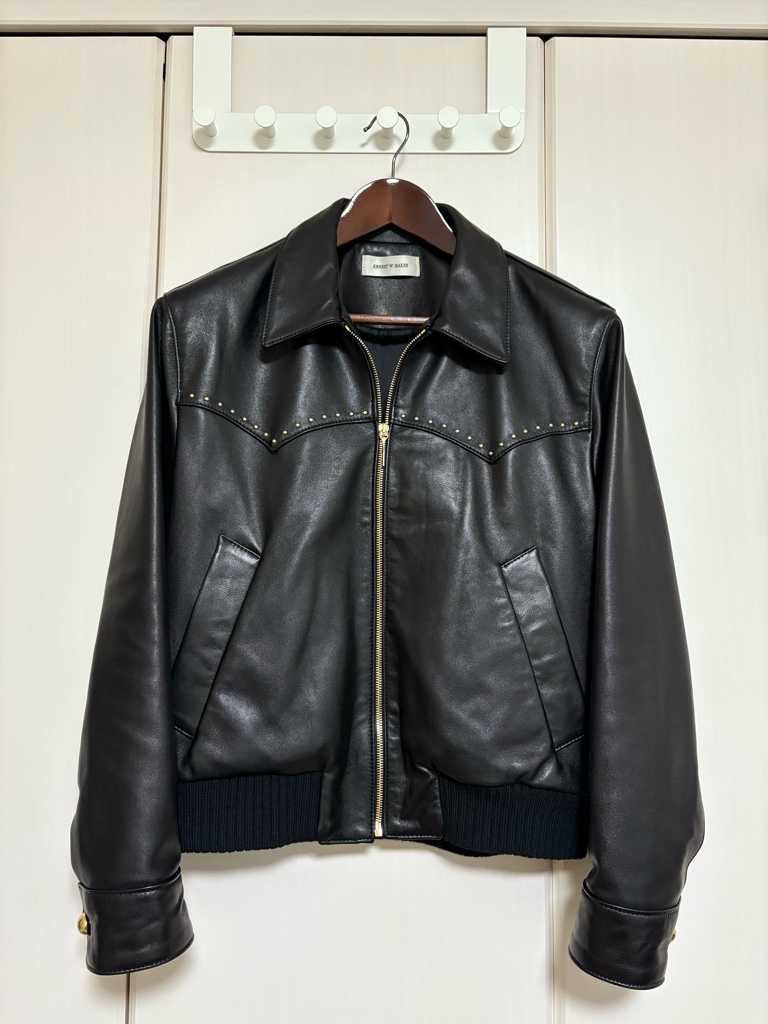ernest w. baker スタッズレザーブルゾン46