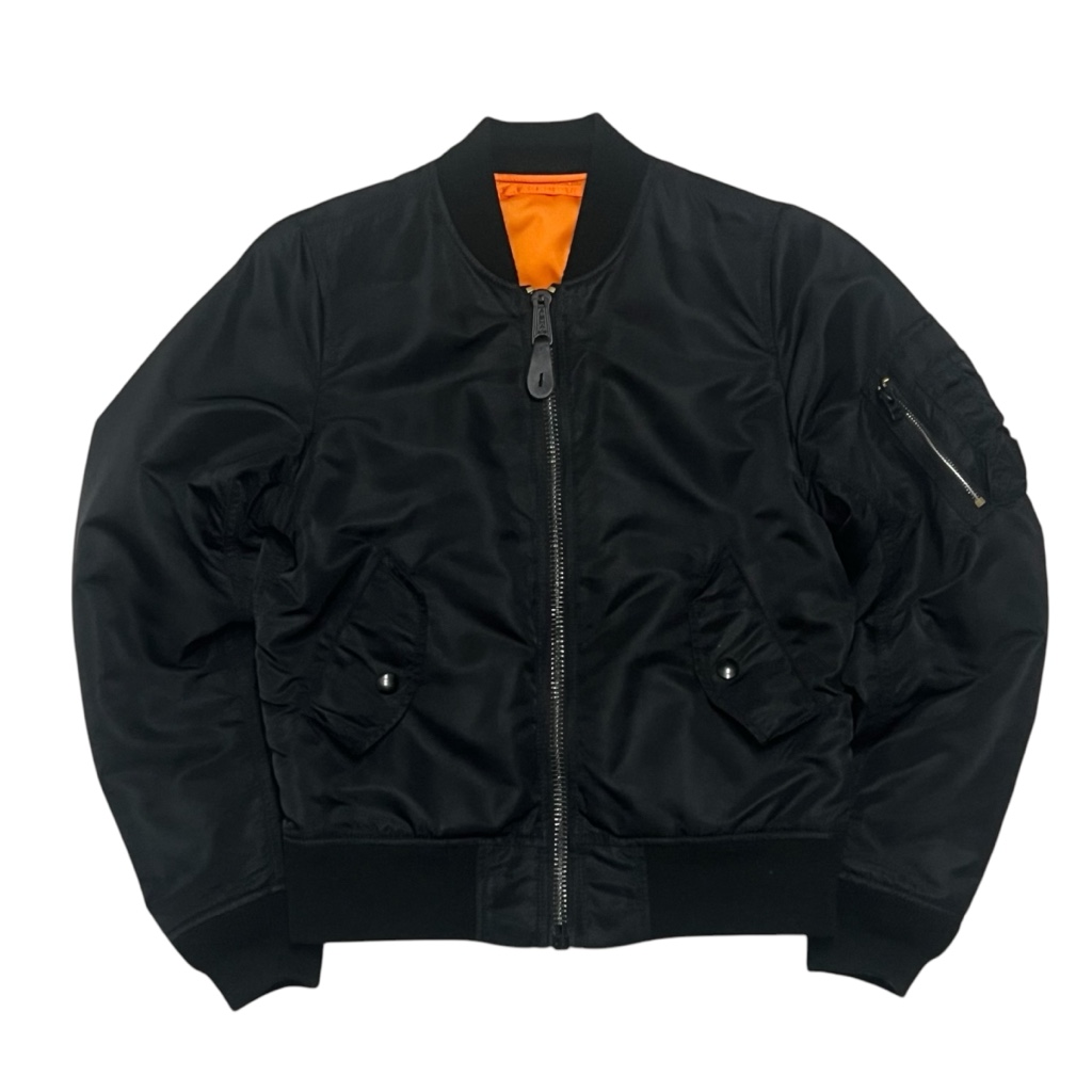 アルファ MA-1 フライトジャケット 短丈 ブラック M USA製 ミリタリー USA製 ALPHA INDUSTRIES MA-1 MIL-J-82790J フライトジャケット