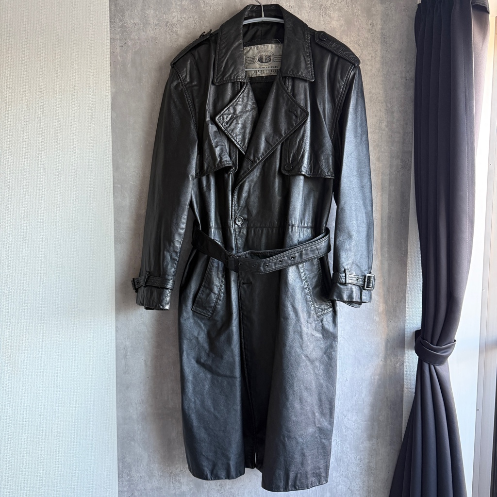 f*0様 HARAJUKU MOTHER LEATHER TRENCH COAT Genuine Leather × Japanese Brand Harajuku Mother Leather