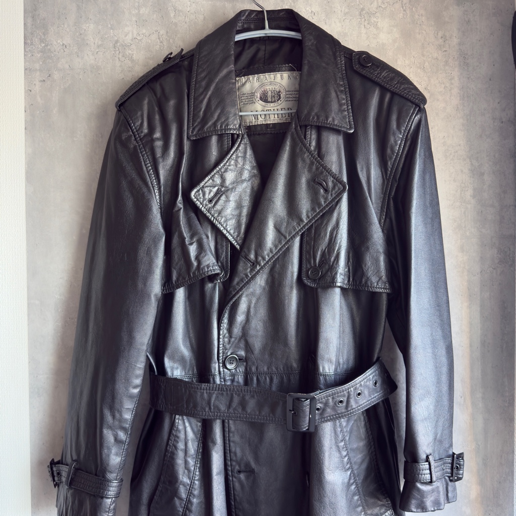 f*0様 HARAJUKU MOTHER LEATHER TRENCH COAT HARAJUKU MOTHER LEATHER TRENCH COAT - ARCHIVESTOCK
