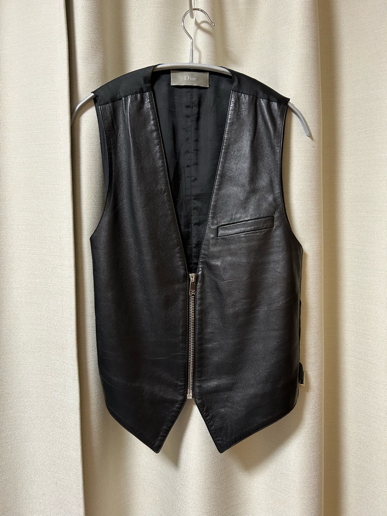 dior homme ディオールオム　エディ期　レザーベスト　44 アーカイブ dior homme ディオールオム エディ期 レザーベスト ジレ44