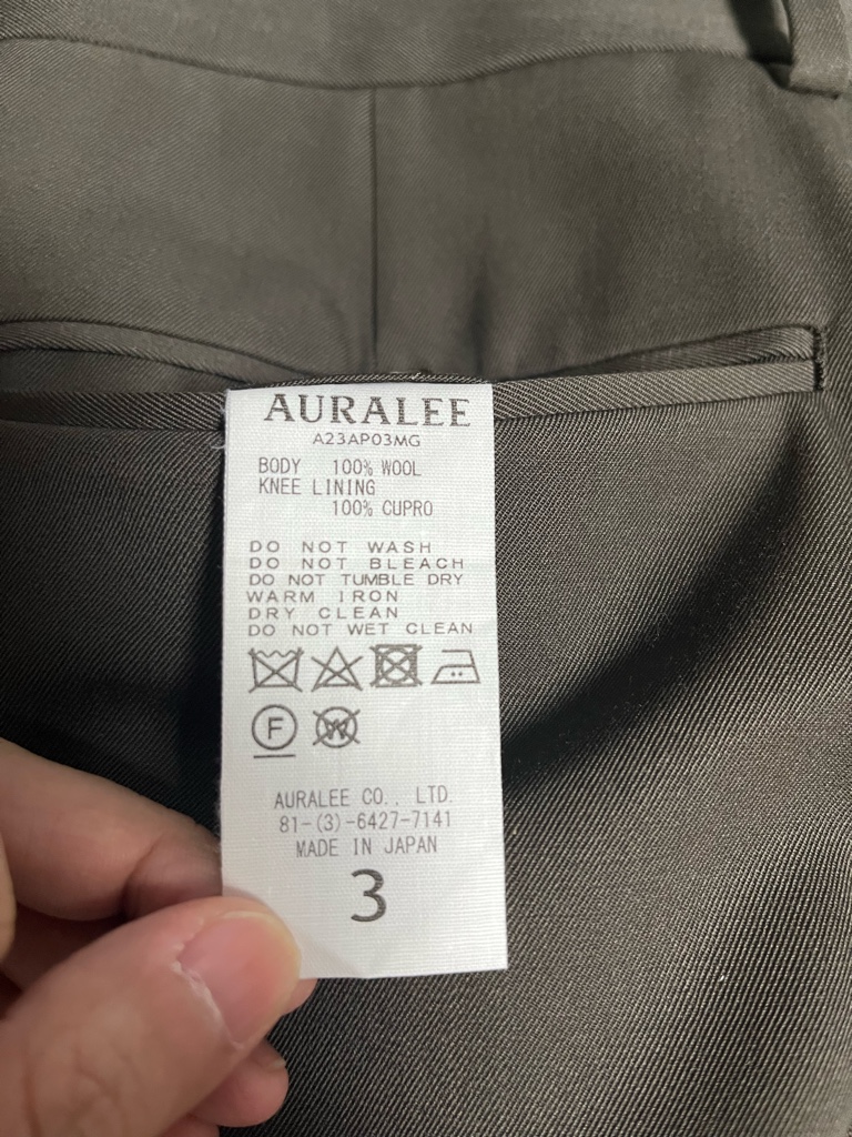 AURALEE 2タック パンツ 23aw ダークブラウン 3(s) - ARCHIVESTOCK