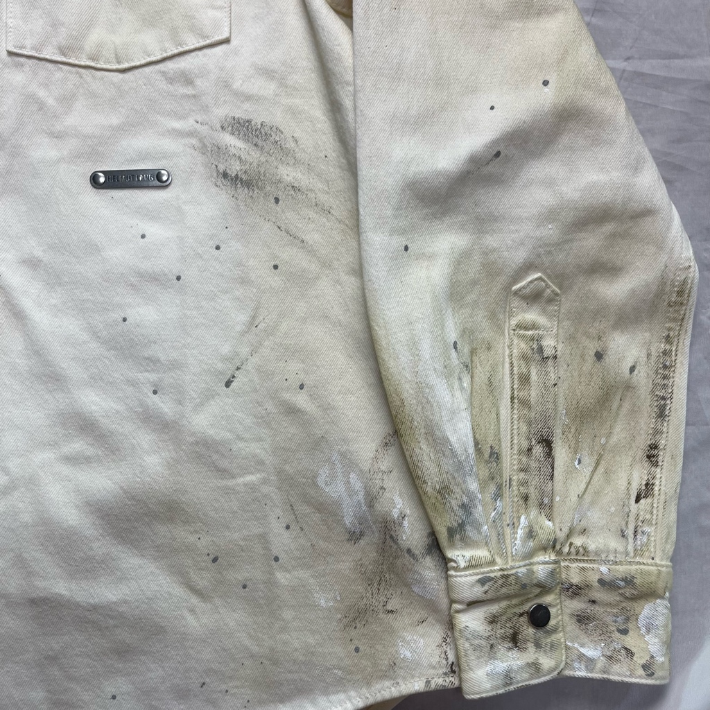 helmut lang 24aw ペンキ 加工 ロゴ デニム ジャケット helmut lang 24aw ペンキ 加工 ロゴ デニム ジャケット