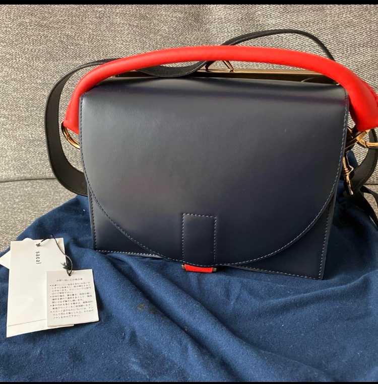 【新品　希少】sacai サカイ ショルダーバッグ 2way レザー ブラック 新品 希少】sacai サカイ ショルダーバッグ 2way レザー ブラック