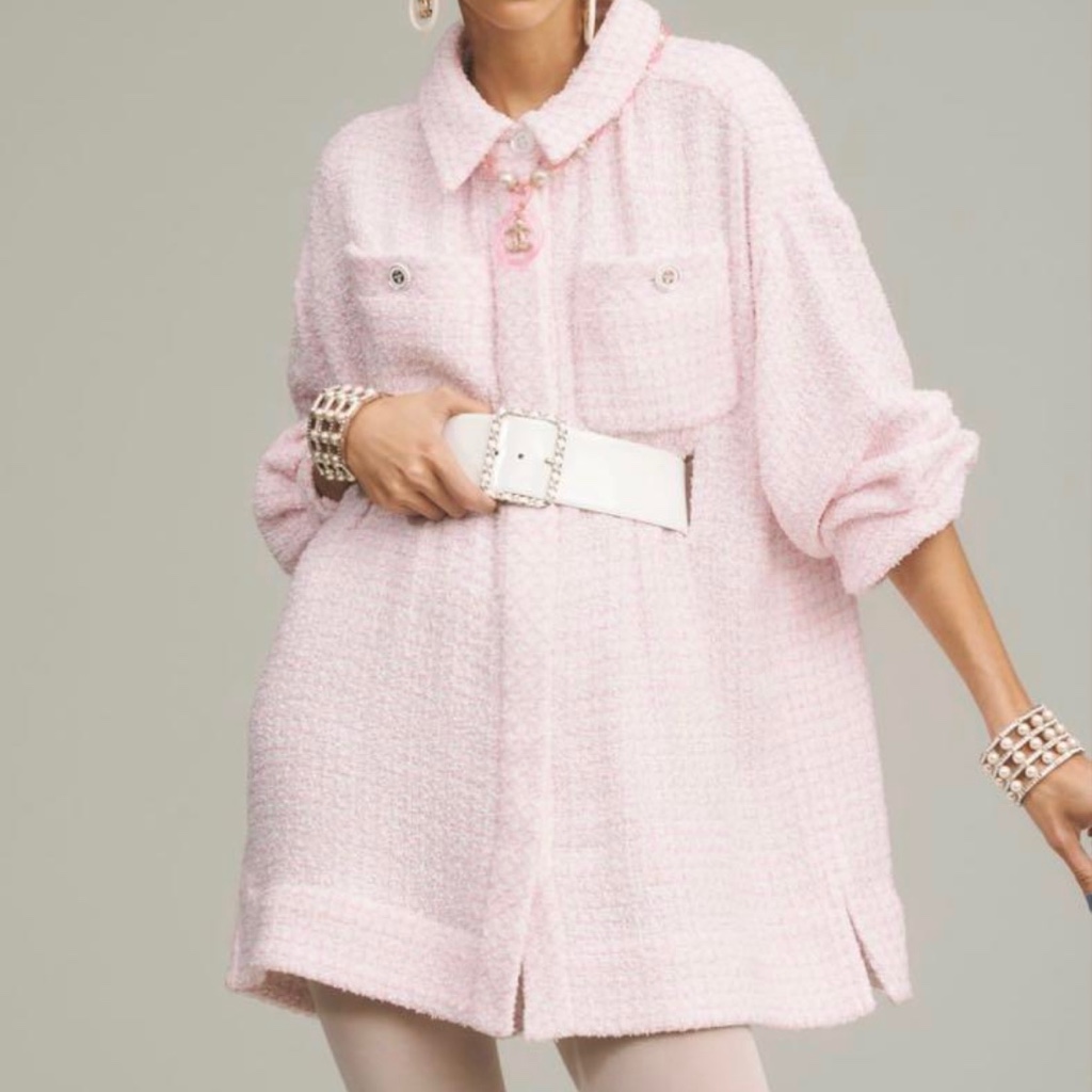 美品 18-19 CHANEL シャネル コットン ツイード ミニドレス ピンク 美品 18-19 CHANEL シャネル コットン ツイード ミニドレス ピンク