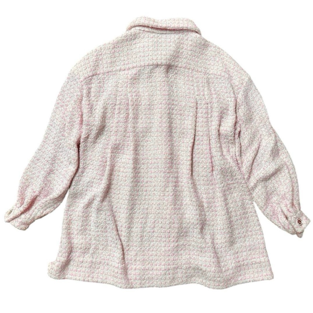 美品 18-19 CHANEL シャネル コットン ツイード ミニドレス ピンク