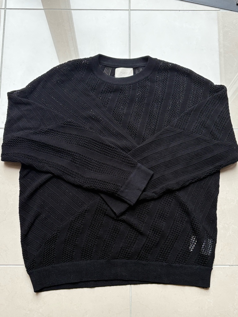 YOKE 24SS MESH STRIPE CREWNECK SWEATER - ARCHIVESTOCK