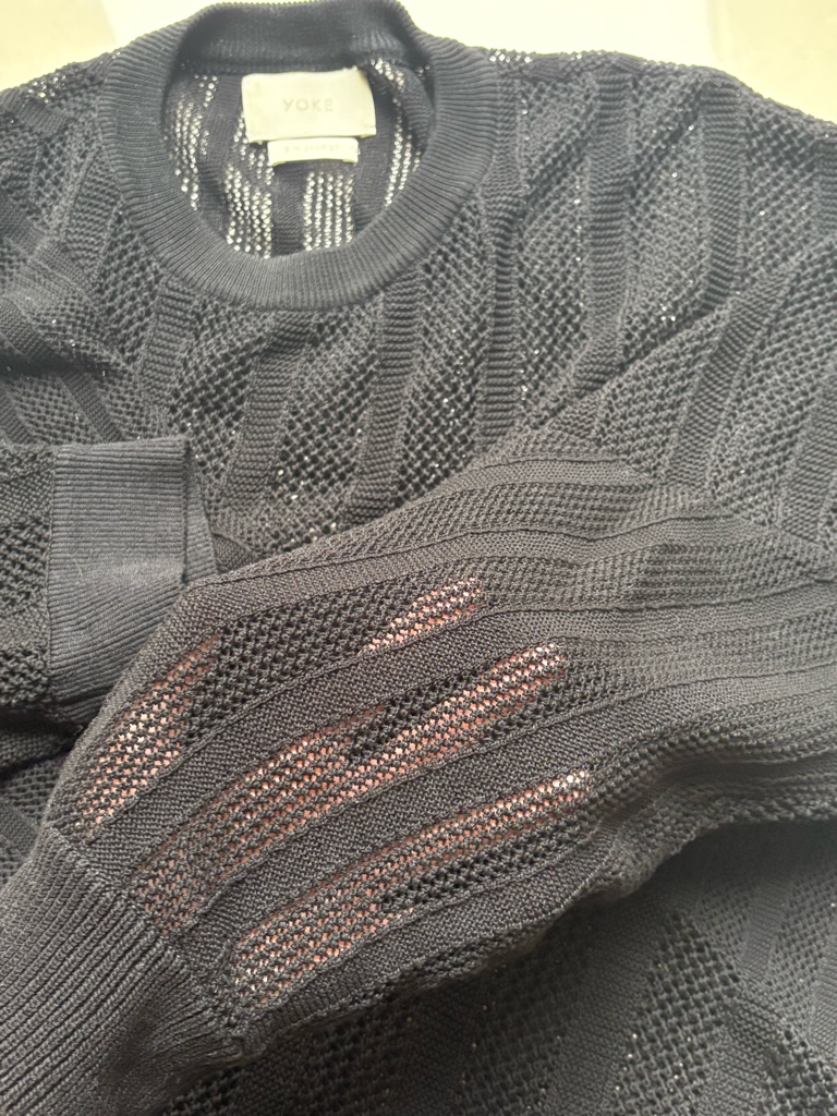 YOKE 24SS MESH STRIPE CREWNECK SWEATER - ARCHIVESTOCK