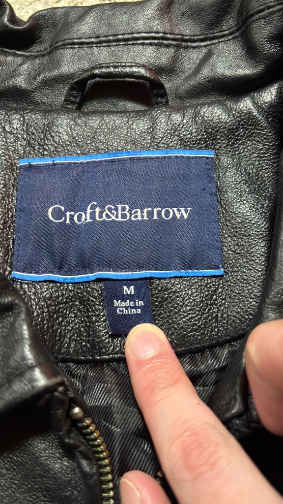 80s 90s 00s Croft&Barrow ブラックレザージャケット M