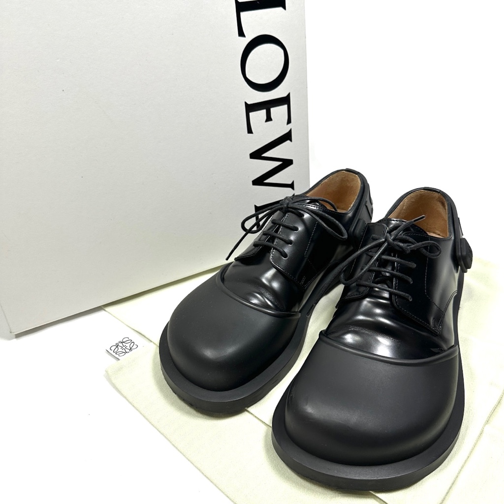 超希少◇LOEWE ロエベ レザーローファー ラバー切り替え チェルシー