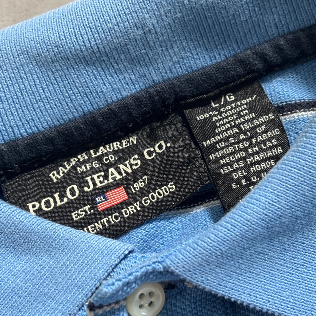 90s〜 RALPH LAUREN POLO JEANS border polo shirt - ARCHIVESTOCK