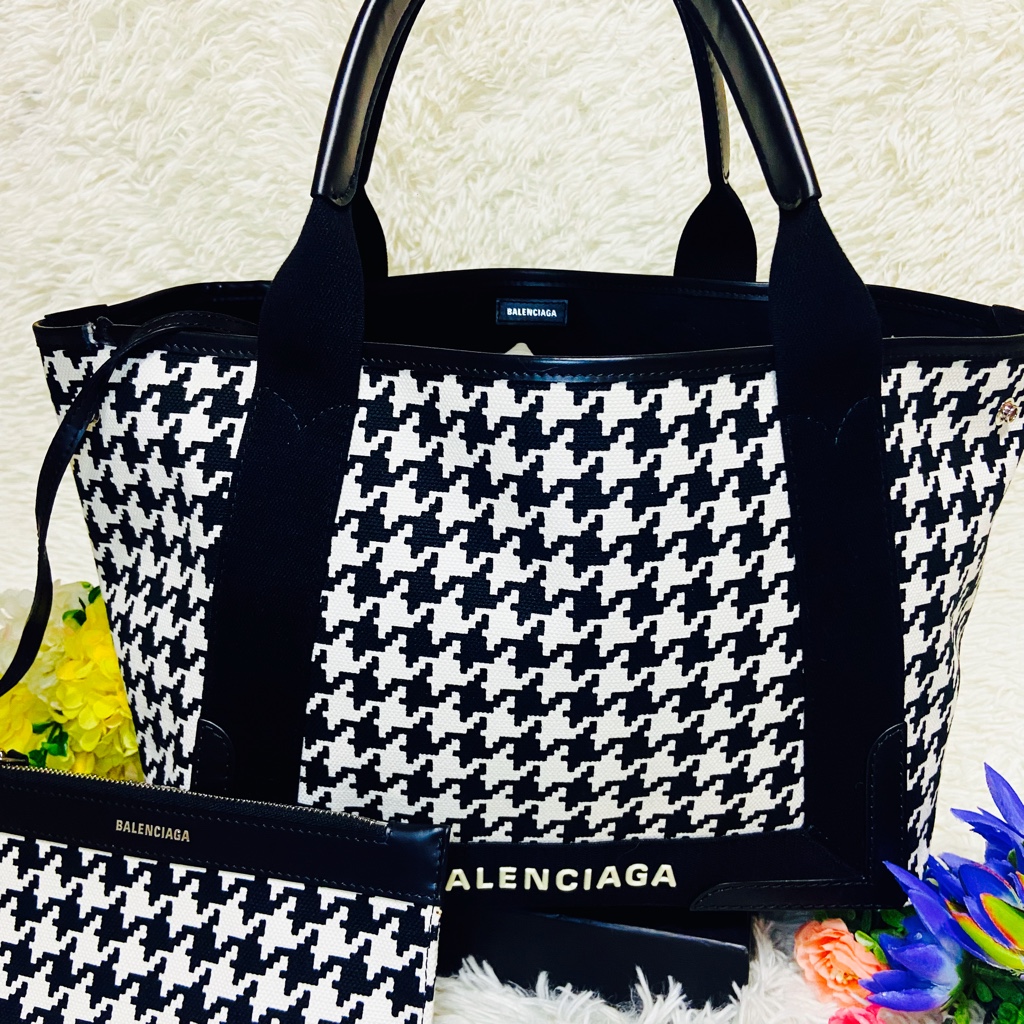 【美品】バレンシアガ トートバッグ カバス ポーチ付 美品】BALENCIAGA バレンシアガ トートバッグ ポーチ付 ガバス